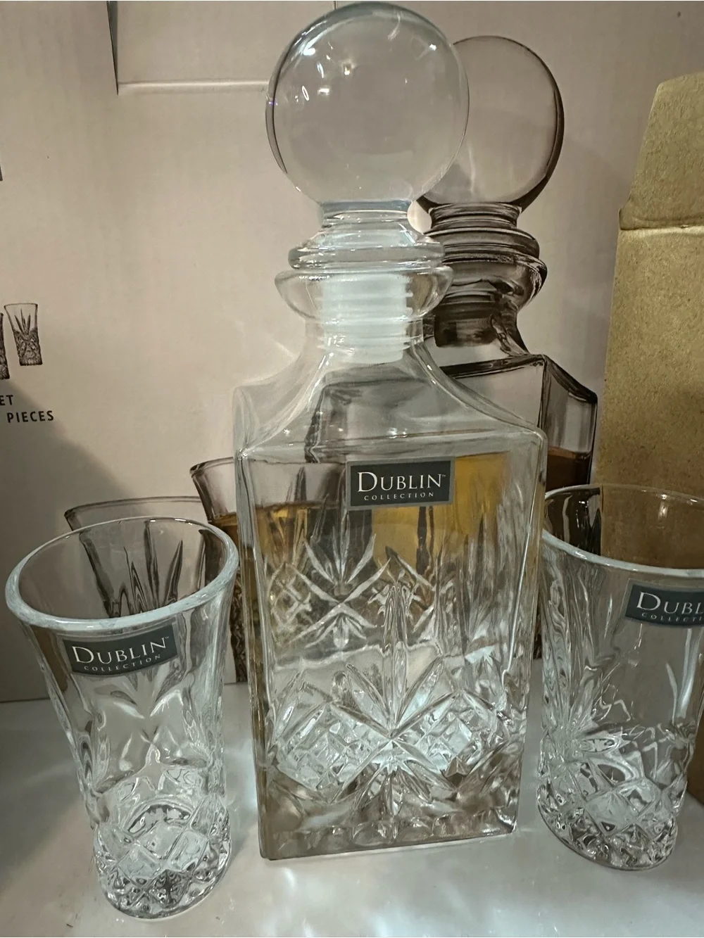 Dublin Collection Shannon Crystal 7-Piece Spirits Set — Clear